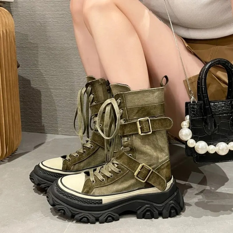Thick Platform Women Boots Vin - Sewing Latex 评论和价格